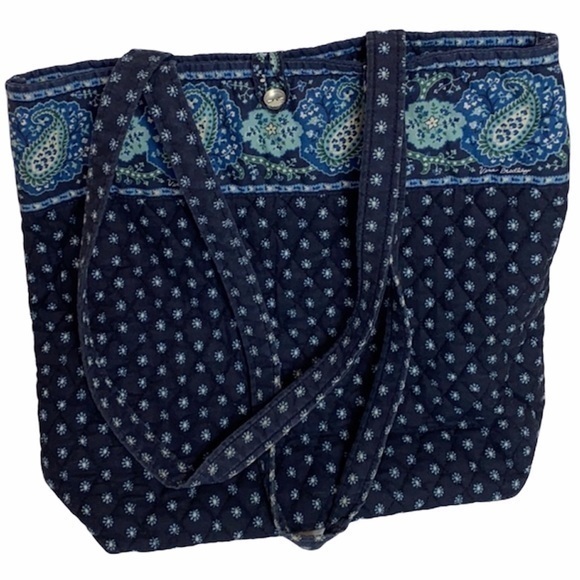 Vera Bradley Handbags - Vera Bradley Light Blue, Navy & Green Tote